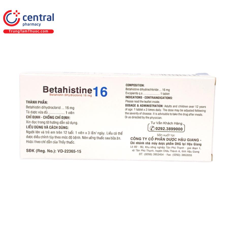 thuoc betahistine 16 mg dhg 6 I3428