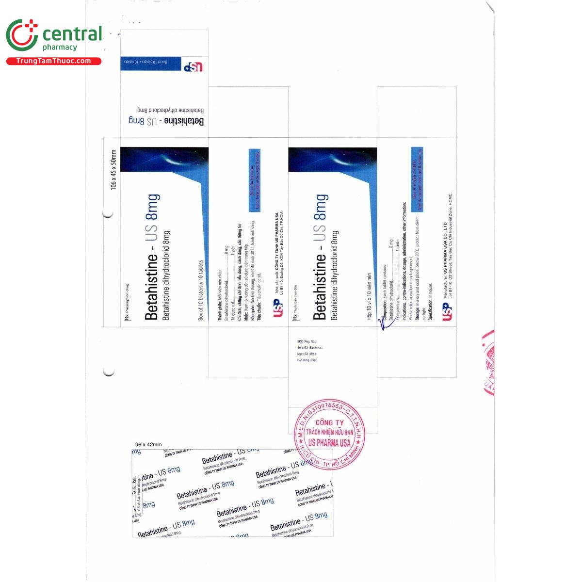 thuoc betahistine us 8mg 5 E1868 thuoc betahistine us 8mg 5 E1868