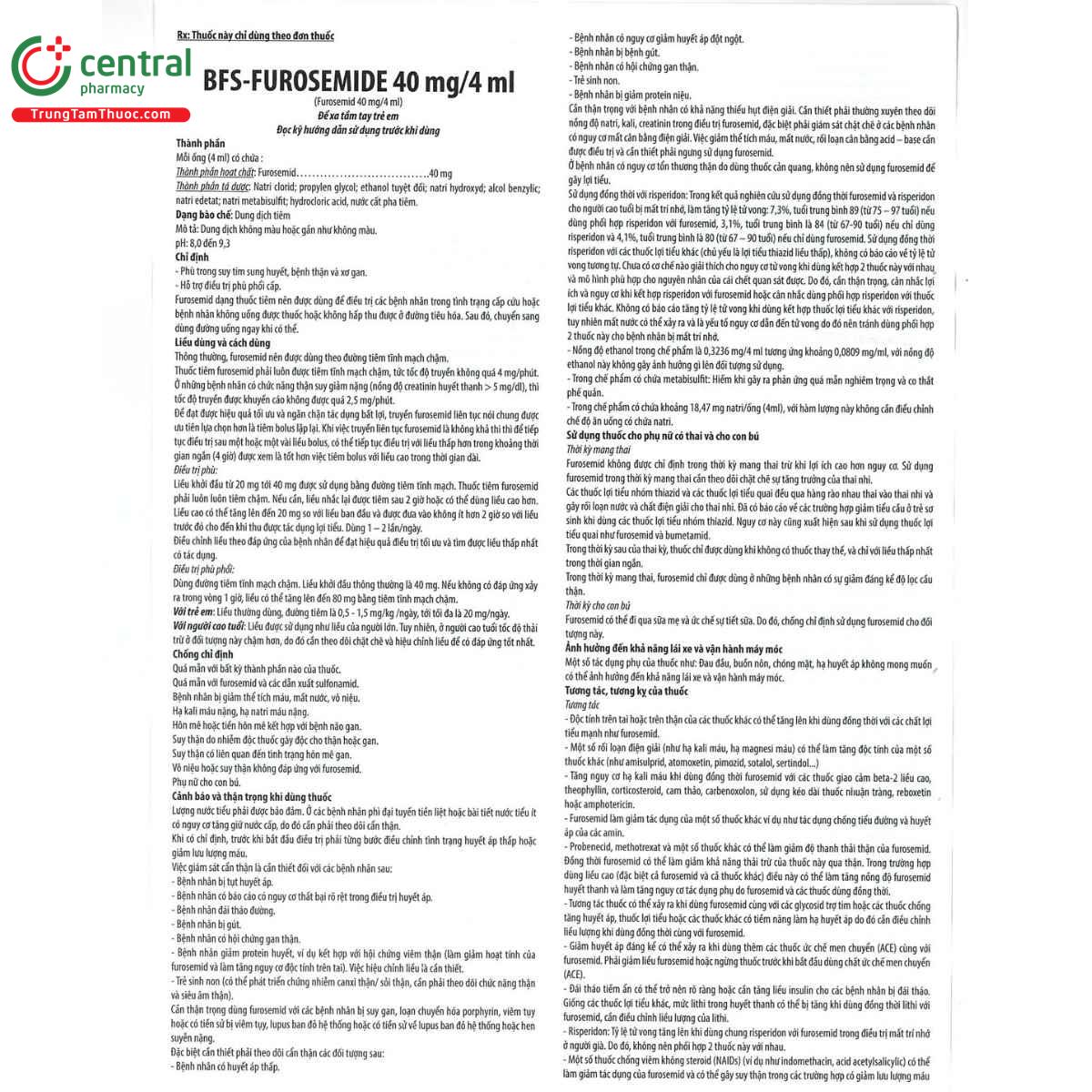 thuoc bfs furosemide 40mg 4ml 5 E1573