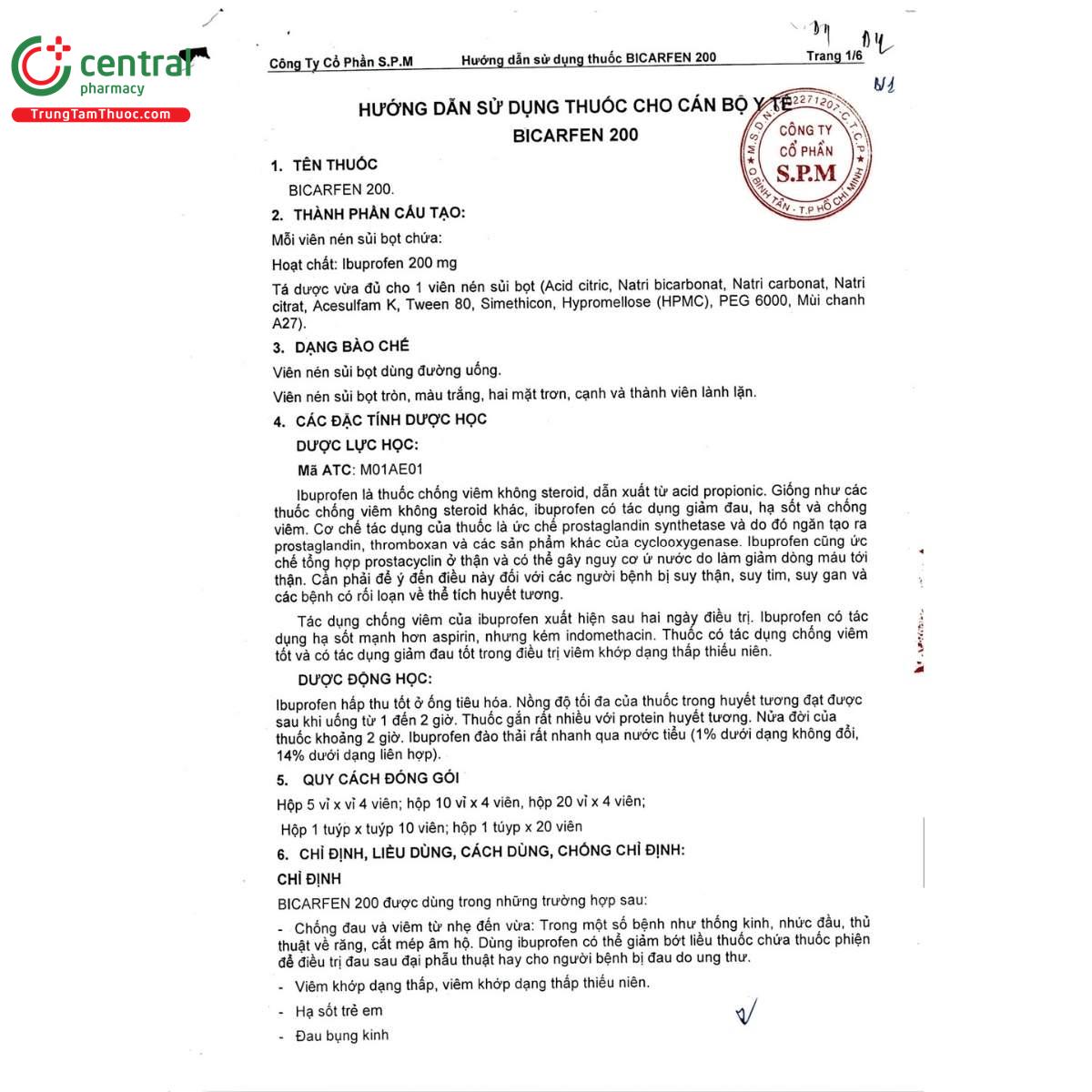 thuoc bicarfen 200 3 E1361 thuoc bicarfen 200 3 E1361