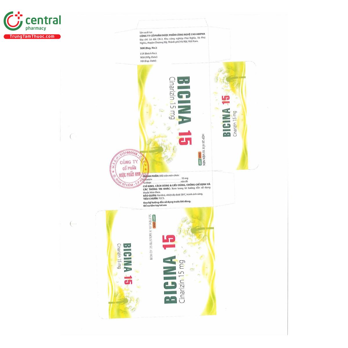 thuoc bicina 15mg 4 D1228