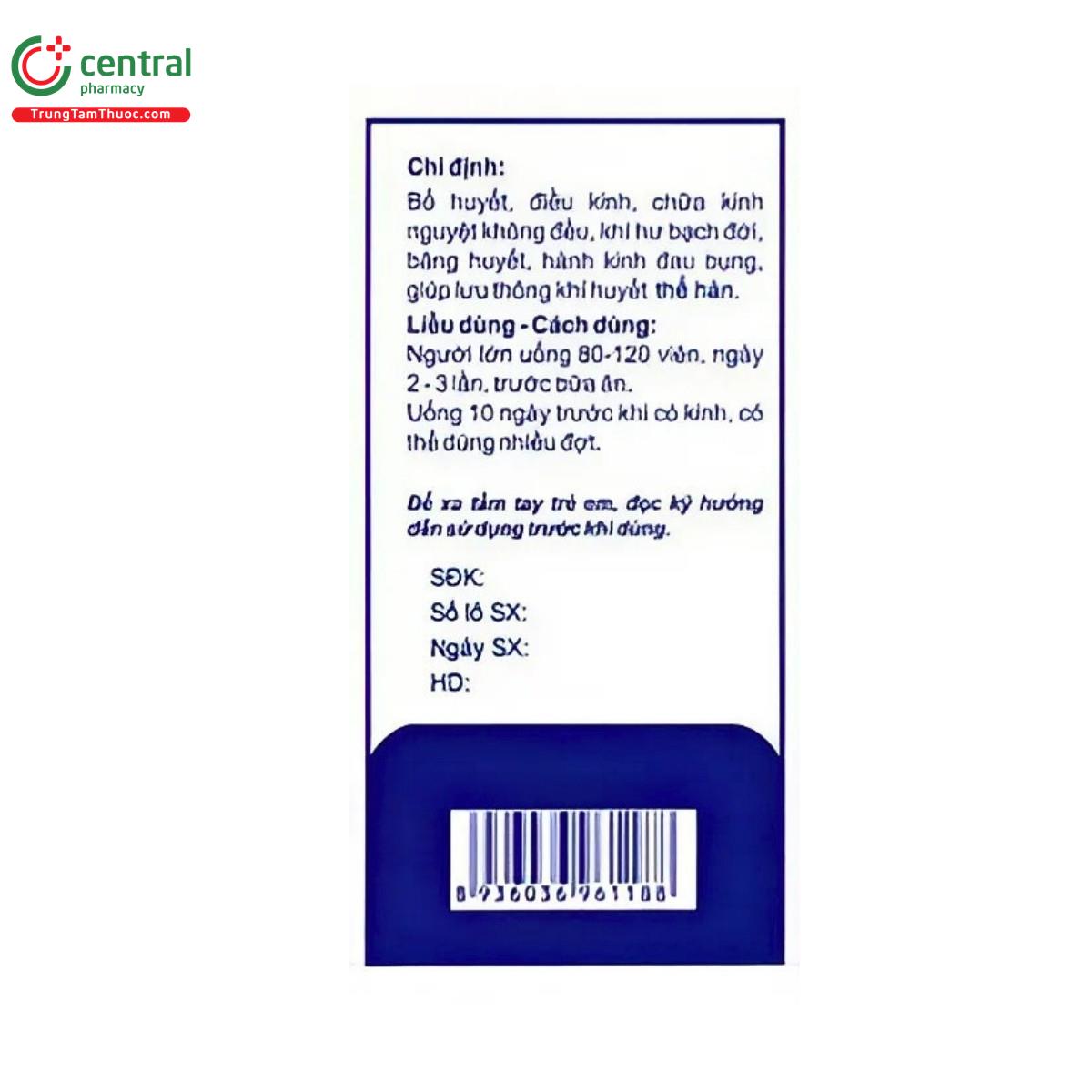 thuoc bo huyet dieu kinh ht 2 H3718 thuoc bo huyet dieu kinh ht 2 H3718
