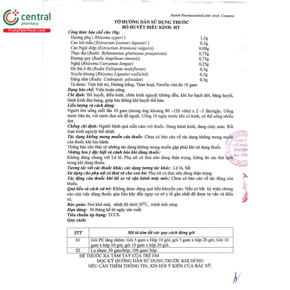 thuoc bo huyet dieu kinh ht 5 J3707 thuoc bo huyet dieu kinh ht 5 J3707
