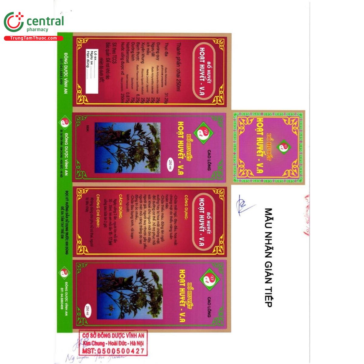thuoc bo huyet hoat huyet v a 3 P6548 thuoc bo huyet hoat huyet v a 3 P6548