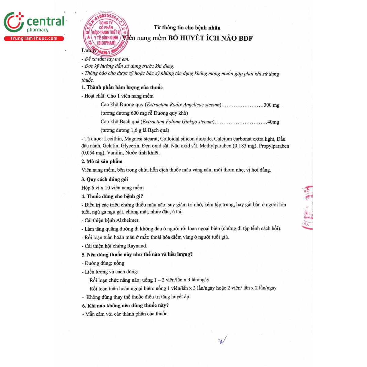 thuoc bo huyet ich nao bdf 9 G2318 thuoc bo huyet ich nao bdf 9 G2318