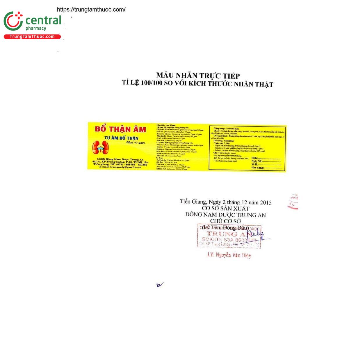 thuoc bo than am trung an 3 A0745 thuoc bo than am trung an 3 A0745