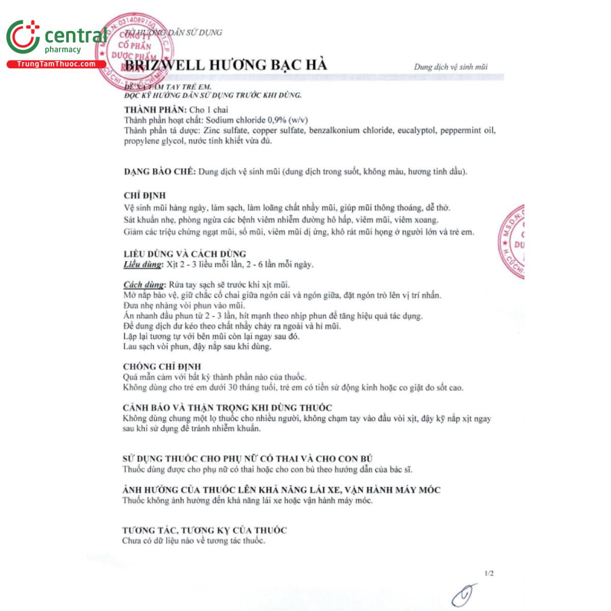 thuoc brizwell huong bac ha 60ml 4 J3678