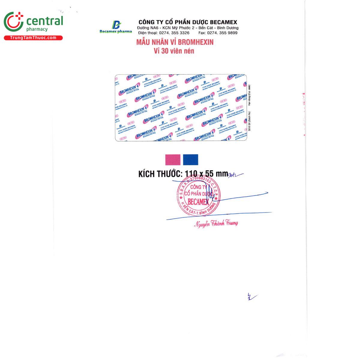 thuoc bromhexin 4mg becamex 4 H2174 thuoc bromhexin 4mg becamex 4 H2174