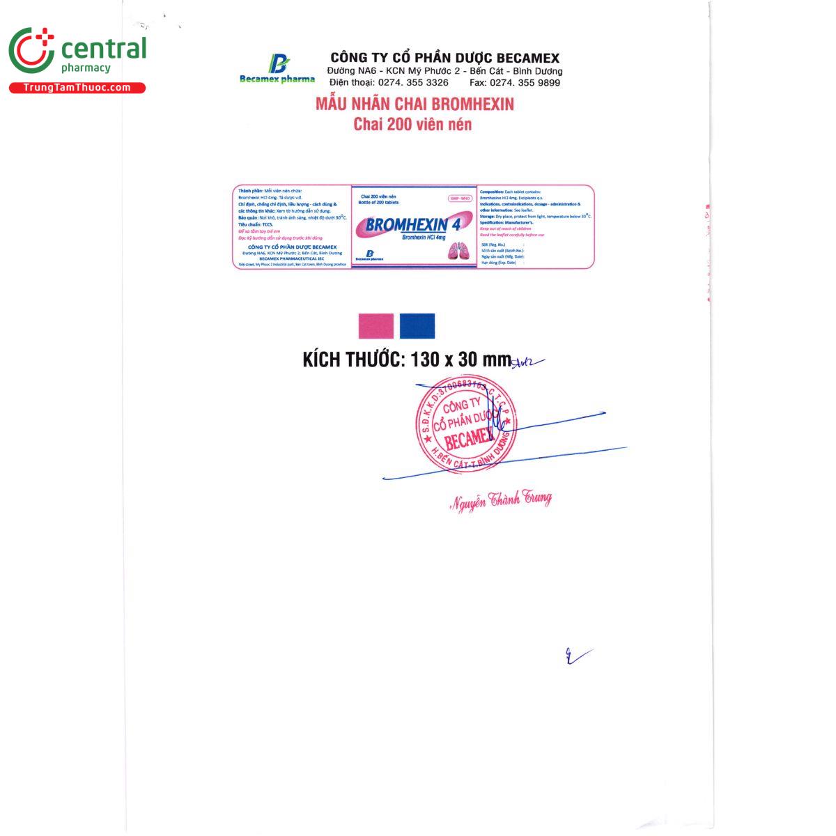 thuoc bromhexin 4mg becamex 6 U8557 thuoc bromhexin 4mg becamex 6 U8557