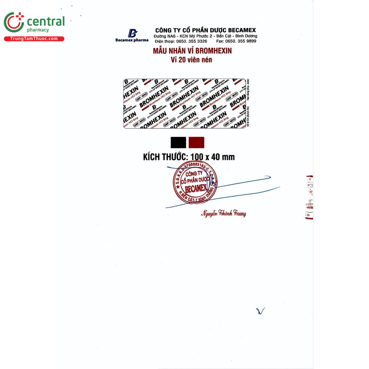 thuoc bromhexin 8mg becamex 6 U8243 thuoc bromhexin 8mg becamex 6 U8243