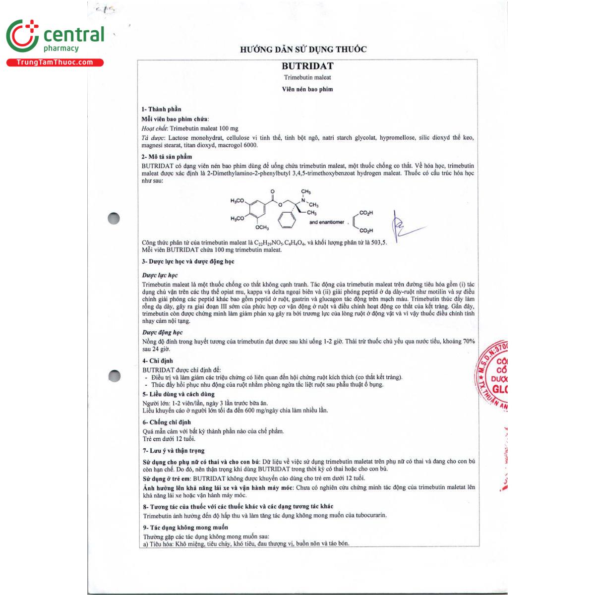 thuoc butridat 100mg 5 L4342 thuoc butridat 100mg 5 L4342