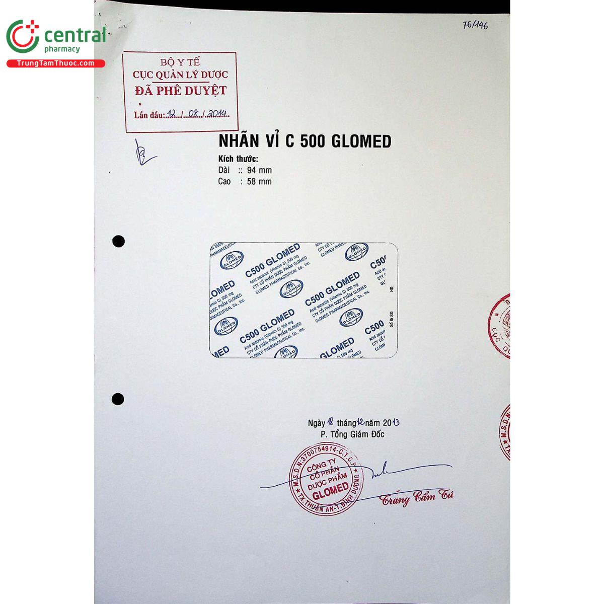 thuoc c 500 glomed 5 U8857 thuoc c 500 glomed 5 U8857