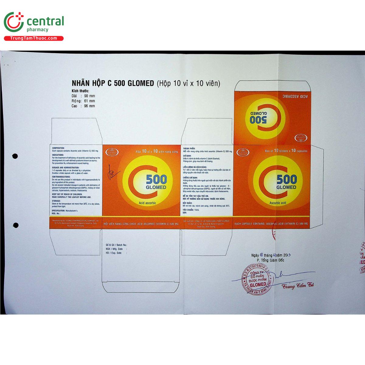 thuoc c 500 glomed 7 E1516 thuoc c 500 glomed 7 E1516