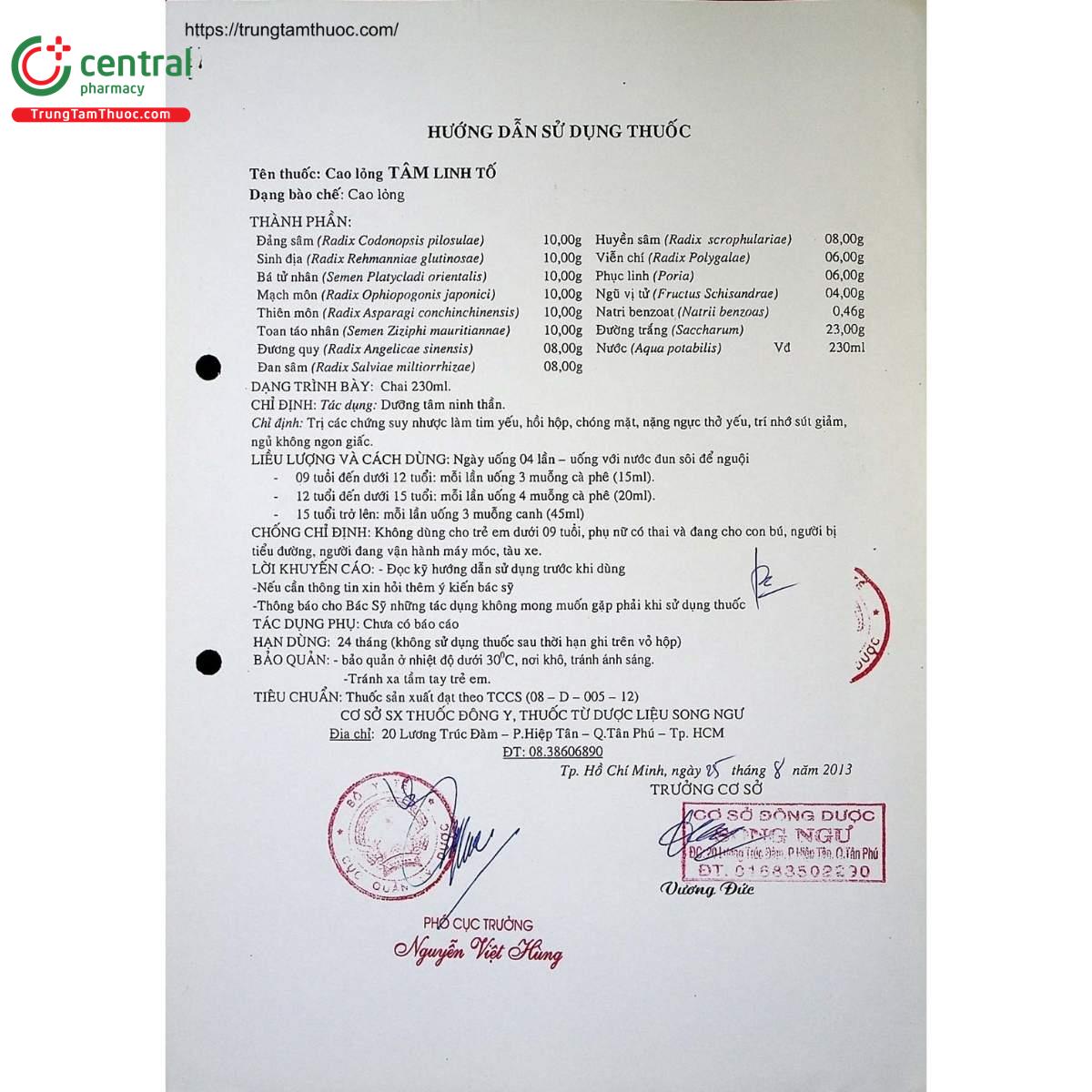 thuoc cao long tam linh to 6 F2660 thuoc cao long tam linh to 6 F2660