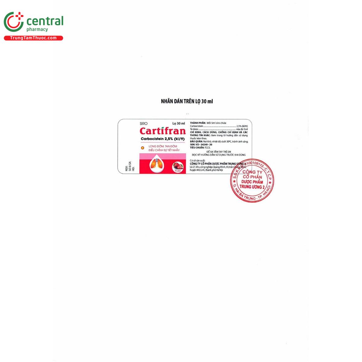 thuoc cartifran 25 1 B0217
