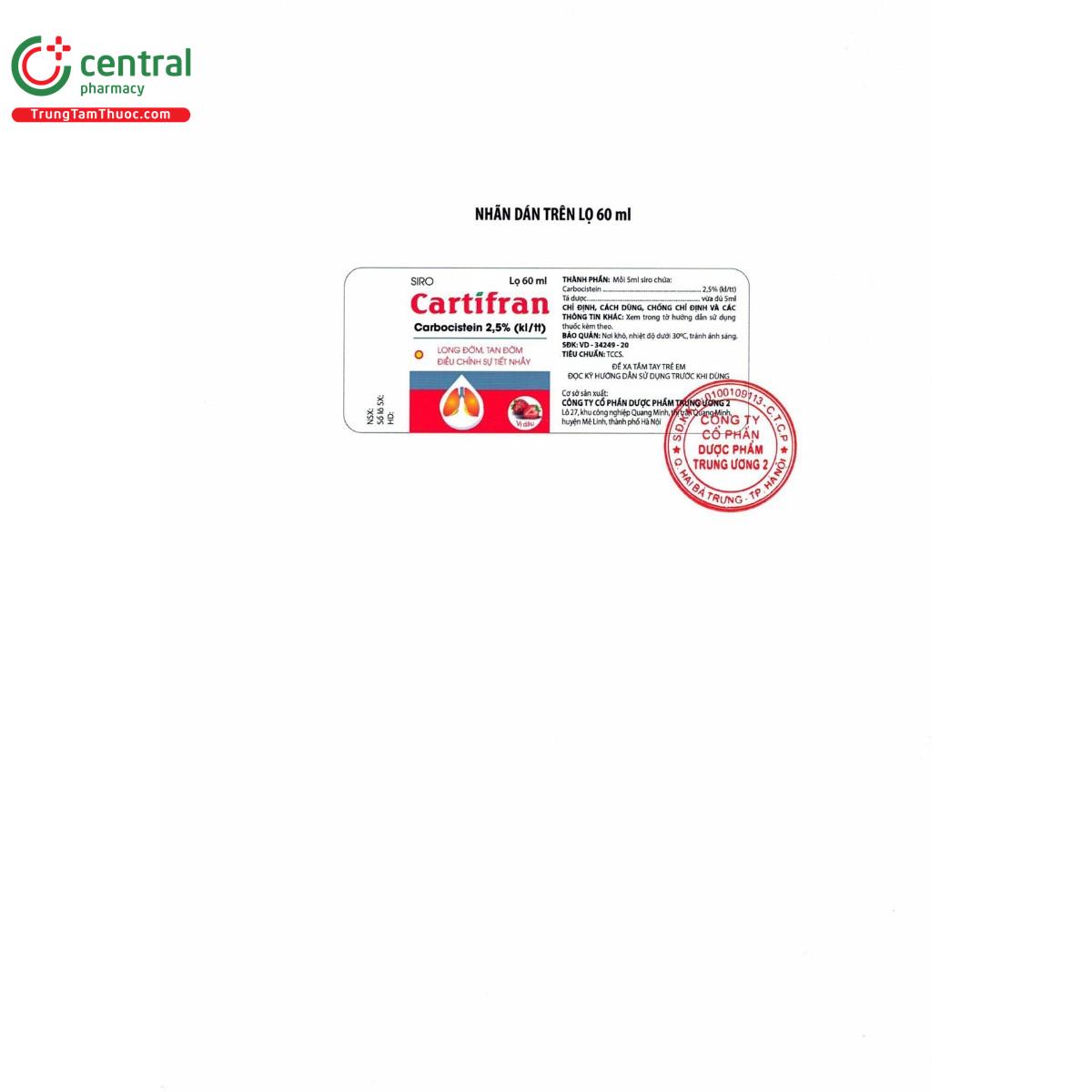 thuoc cartifran 25 3 L4033