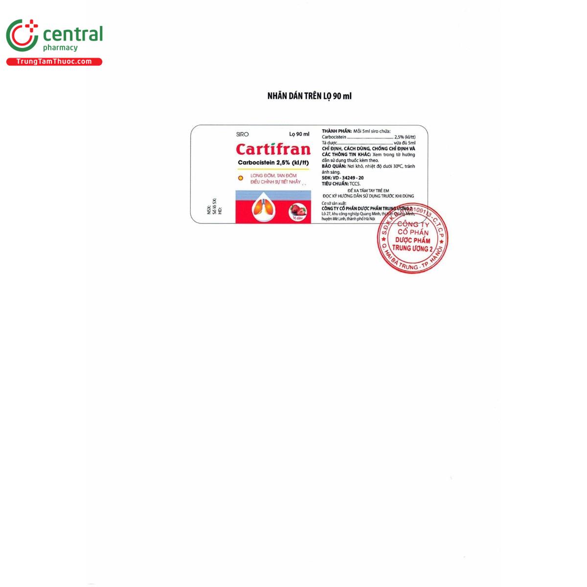 thuoc cartifran 25 5 B0711