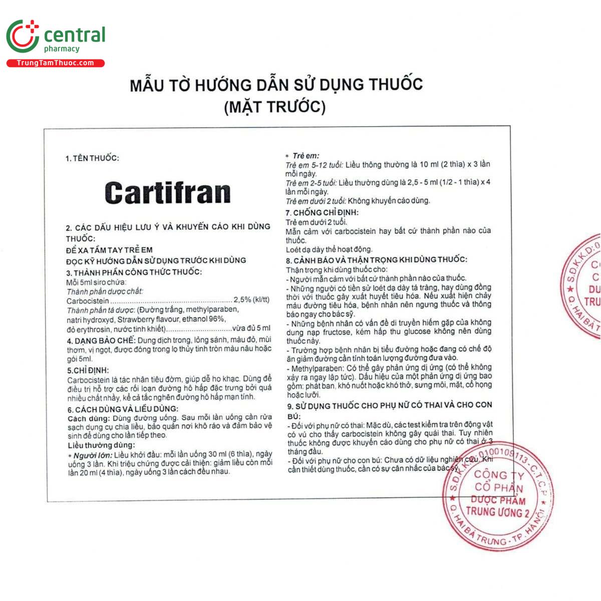 thuoc cartifran 25 9 A0314