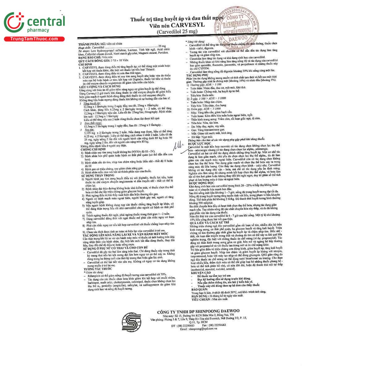 thuoc carvesyl 25mg 5 A0204 thuoc carvesyl 25mg 5 A0204