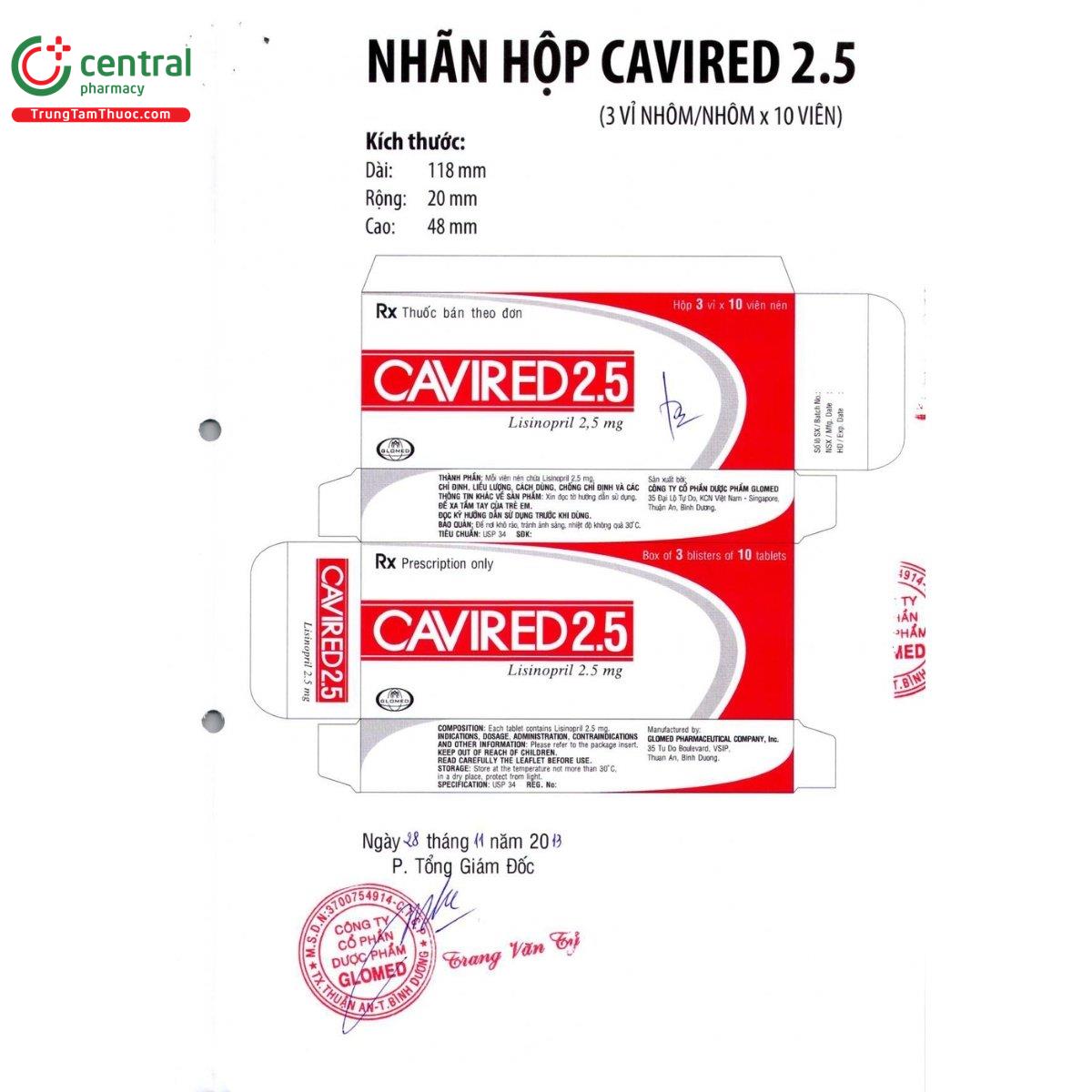 thuoc cavired 2 5 2 P6760 thuoc cavired 2 5 2 P6760