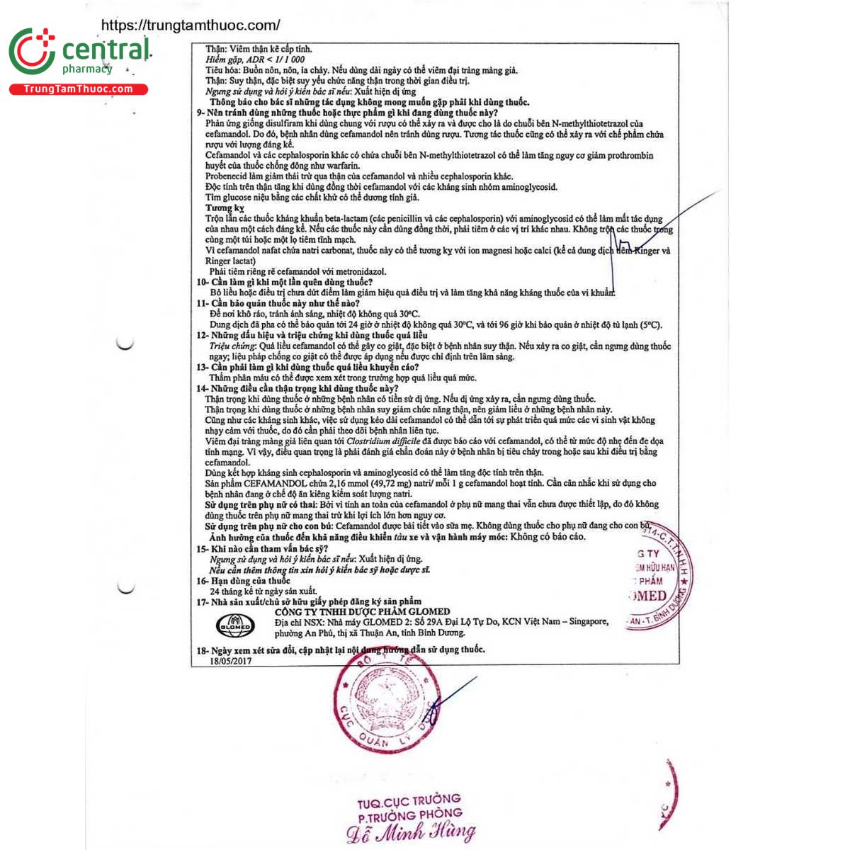 thuoc cefamandol 2g glomed 8 P6707