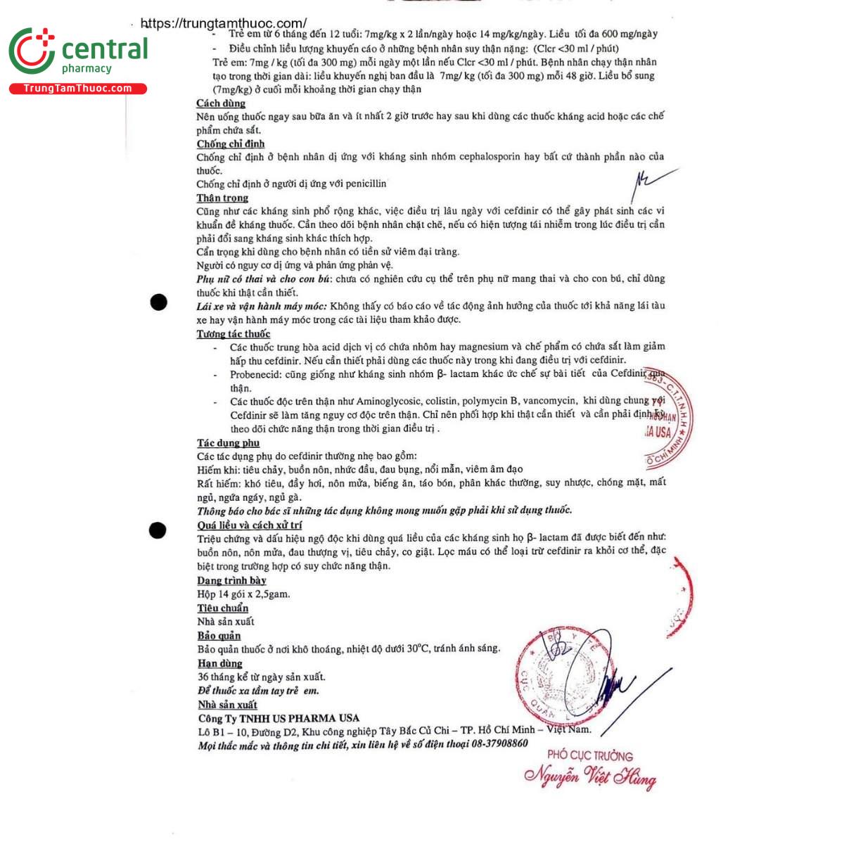thuoc cefdinir 125 us 4 G2011 thuoc cefdinir 125 us 4 G2011