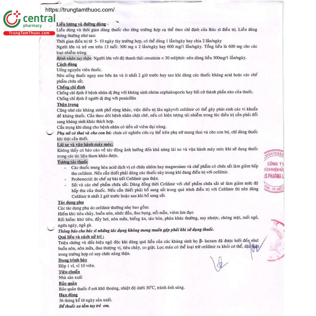 thuoc cefdinir 300 us 4 M5626 thuoc cefdinir 300 us 4 M5626