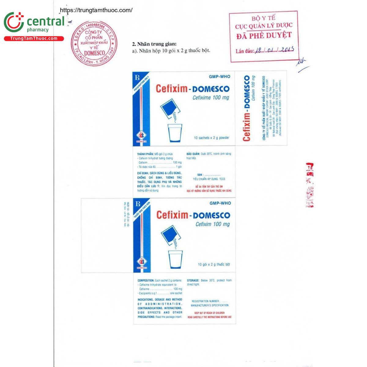 thuoc cefixim domesco 100mg 2 C0147 thuoc cefixim domesco 100mg 2 C0147
