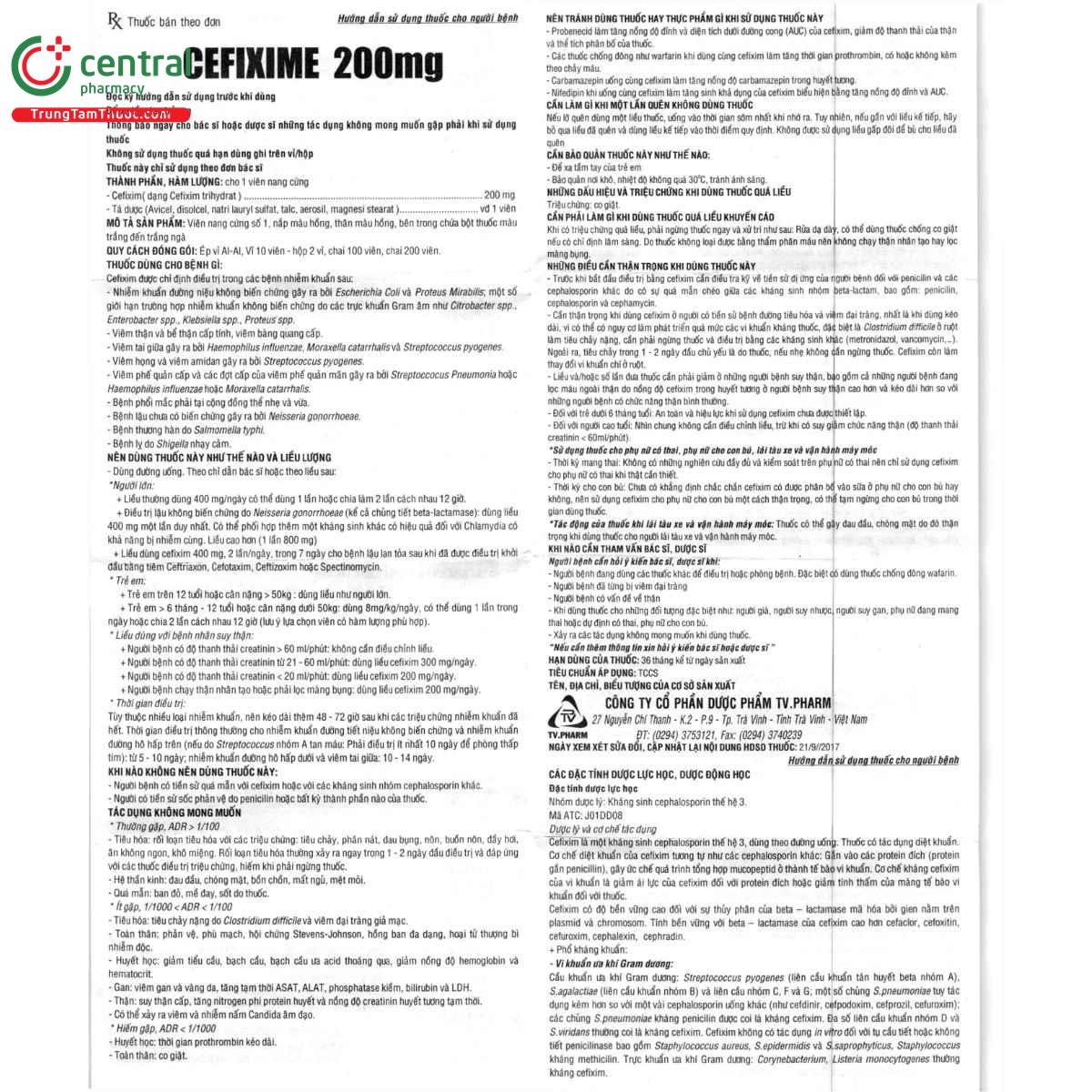 thuoc cefixime 200mg tv pharm 5 T7112 thuoc cefixime 200mg tv pharm 5 T7112