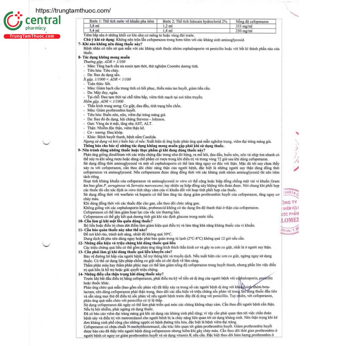 thuoc cefoperazon 2g glomed 8 T8483 thuoc cefoperazon 2g glomed 8 T8483