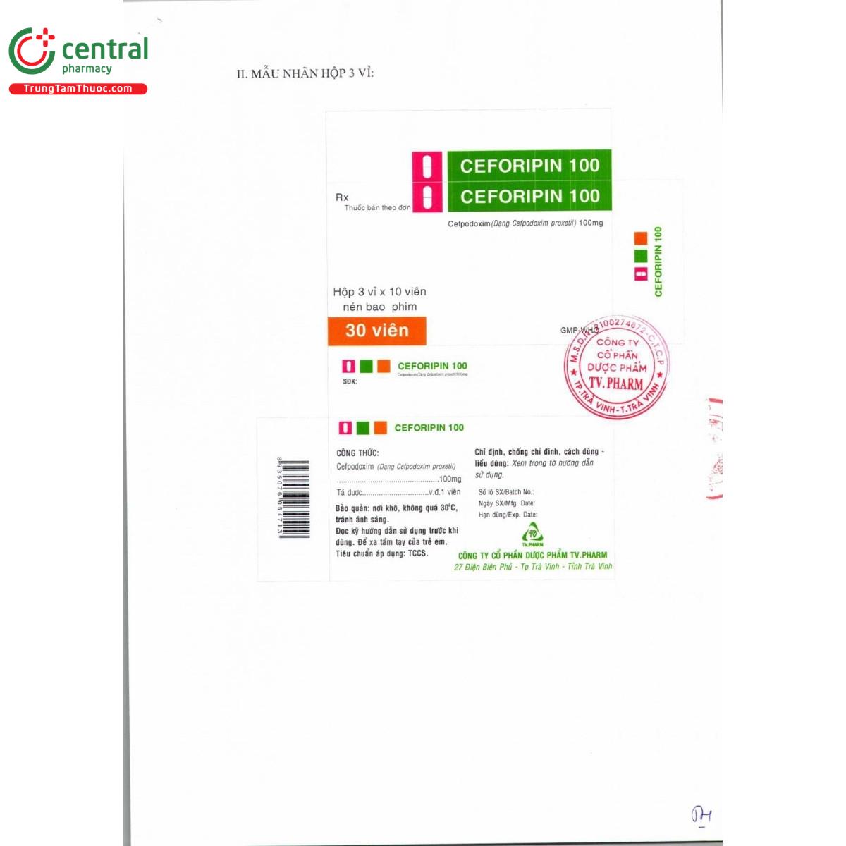 thuoc ceforipin 100 3 B0468 thuoc ceforipin 100 3 B0468
