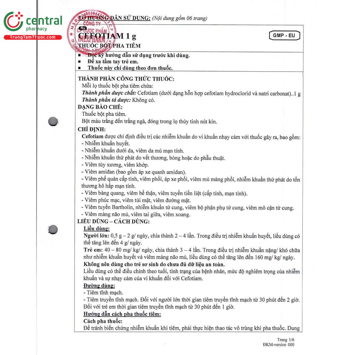 thuoc cefotiam 1g imexpharm 6 D1058 thuoc cefotiam 1g imexpharm 6 D1058