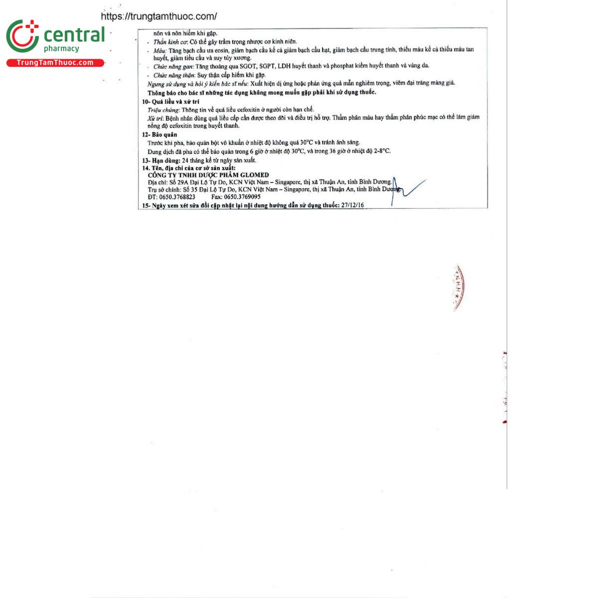 thuoc cefoxitin 2g glomed 10 J3043 thuoc cefoxitin 2g glomed 10 J3043