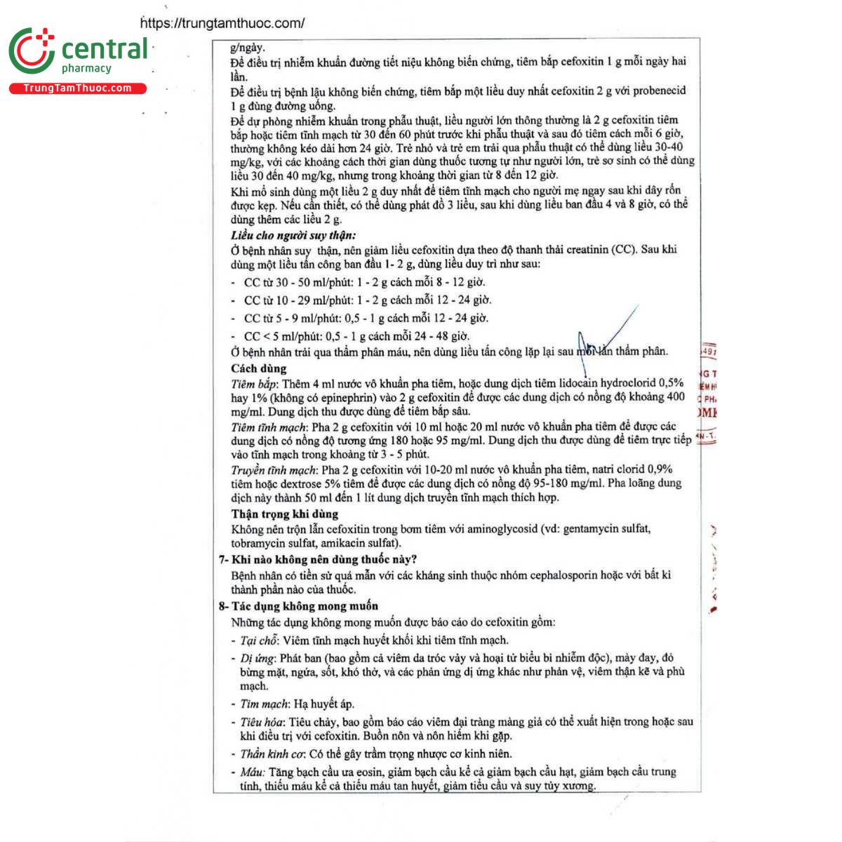 thuoc cefoxitin 2g glomed 5 I3778 thuoc cefoxitin 2g glomed 5 I3778