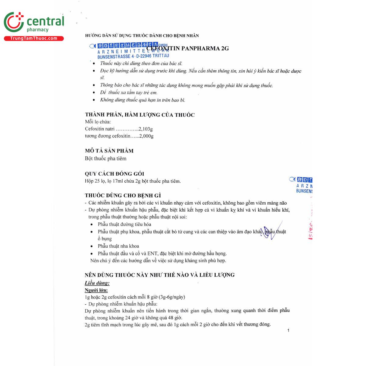 thuoc cefoxitin panpharma 2g 4 O6387