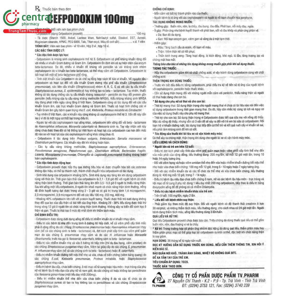 thuoc cefpodoxim 100mg tv pharm 5 C0174 thuoc cefpodoxim 100mg tv pharm 5 C0174