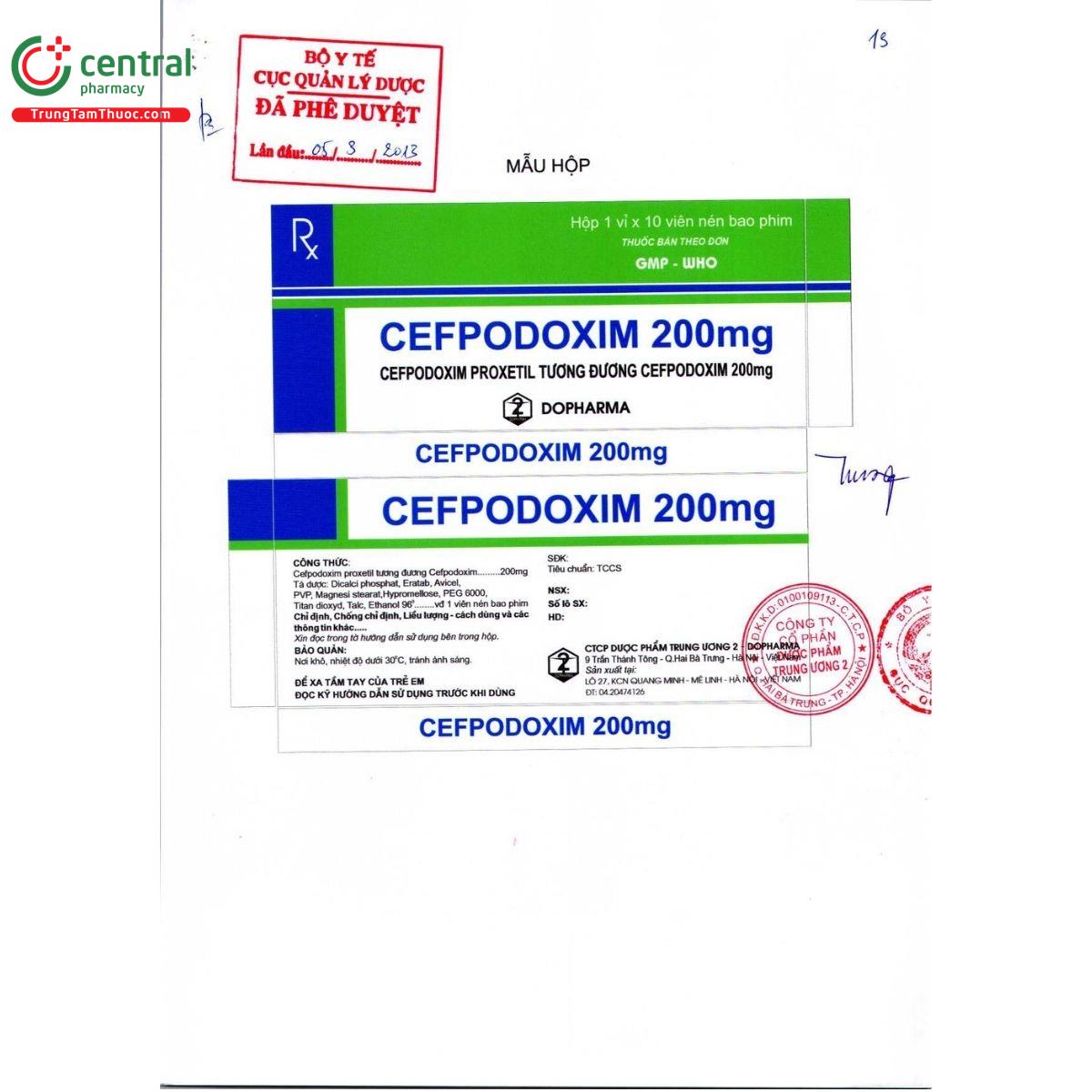 thuoc cefpodoxim 200mg dopharma 3 H3254 thuoc cefpodoxim 200mg dopharma 3 H3254