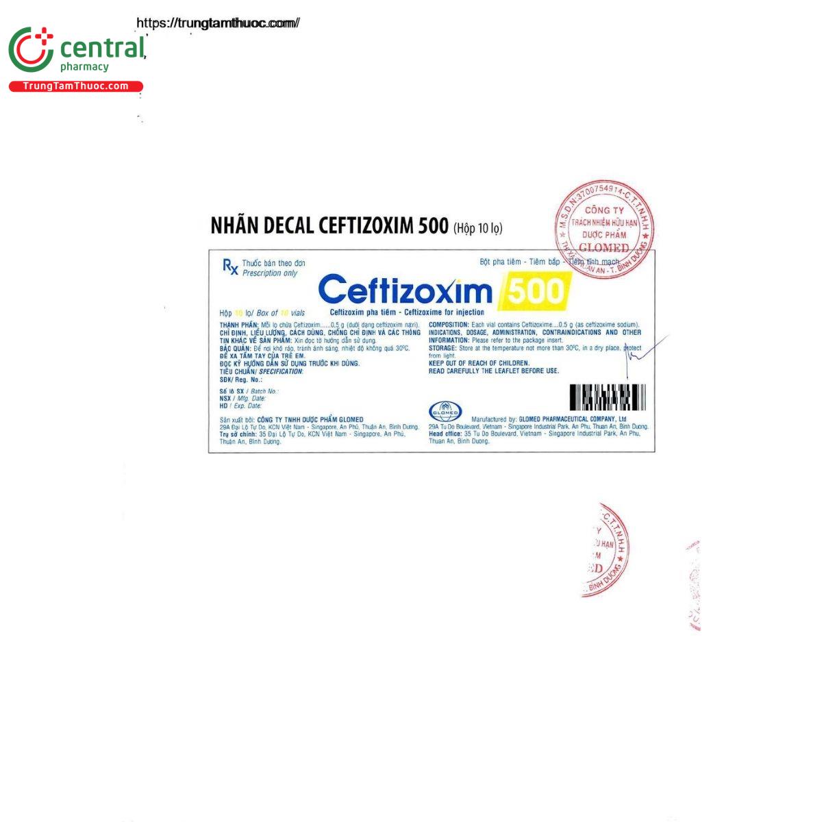 thuoc ceftizoxim 500mg glomed 2 Q6731 thuoc ceftizoxim 500mg glomed 2 Q6731