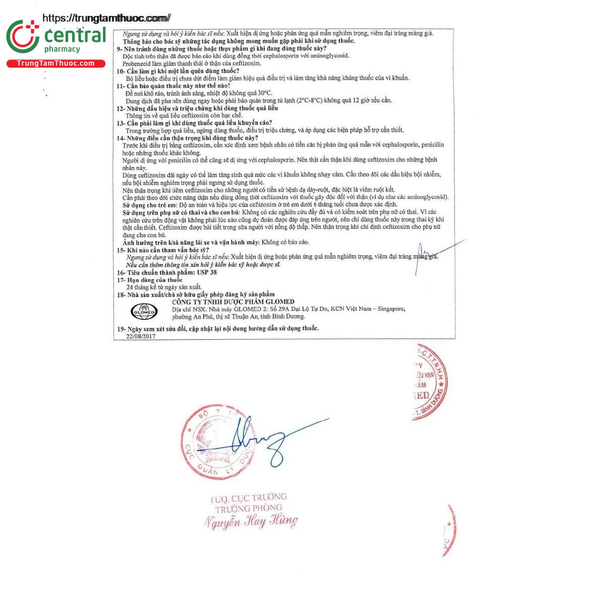 thuoc ceftizoxim 500mg glomed 5 O5841 thuoc ceftizoxim 500mg glomed 5 O5841