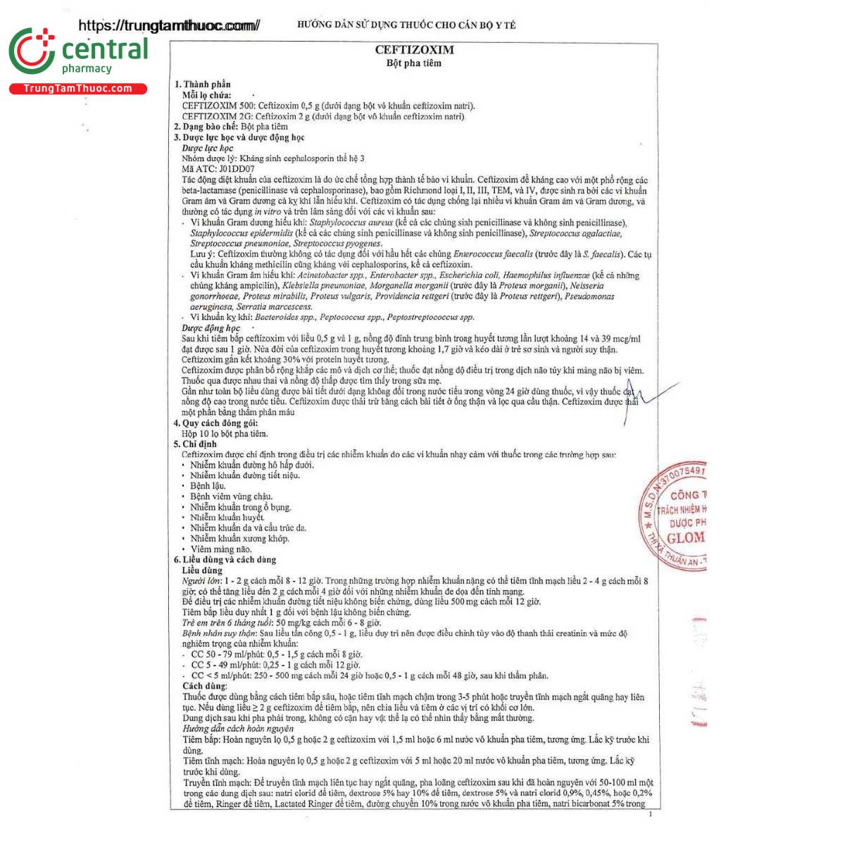 thuoc ceftizoxim 500mg glomed 6 D1644 thuoc ceftizoxim 500mg glomed 6 D1644