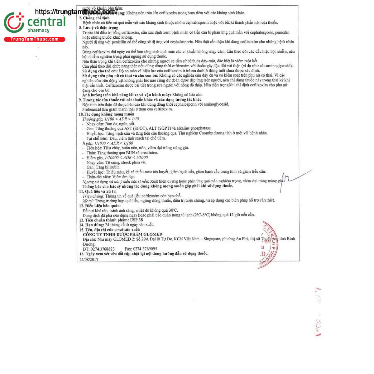 thuoc ceftizoxim 500mg glomed 7 J4381 thuoc ceftizoxim 500mg glomed 7 J4381