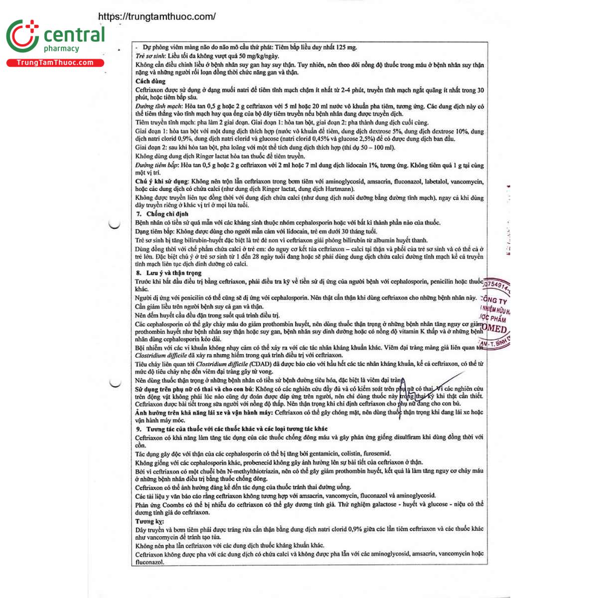 thuoc ceftriaxon 2g glomed 5 N5634 thuoc ceftriaxon 2g glomed 5 N5634