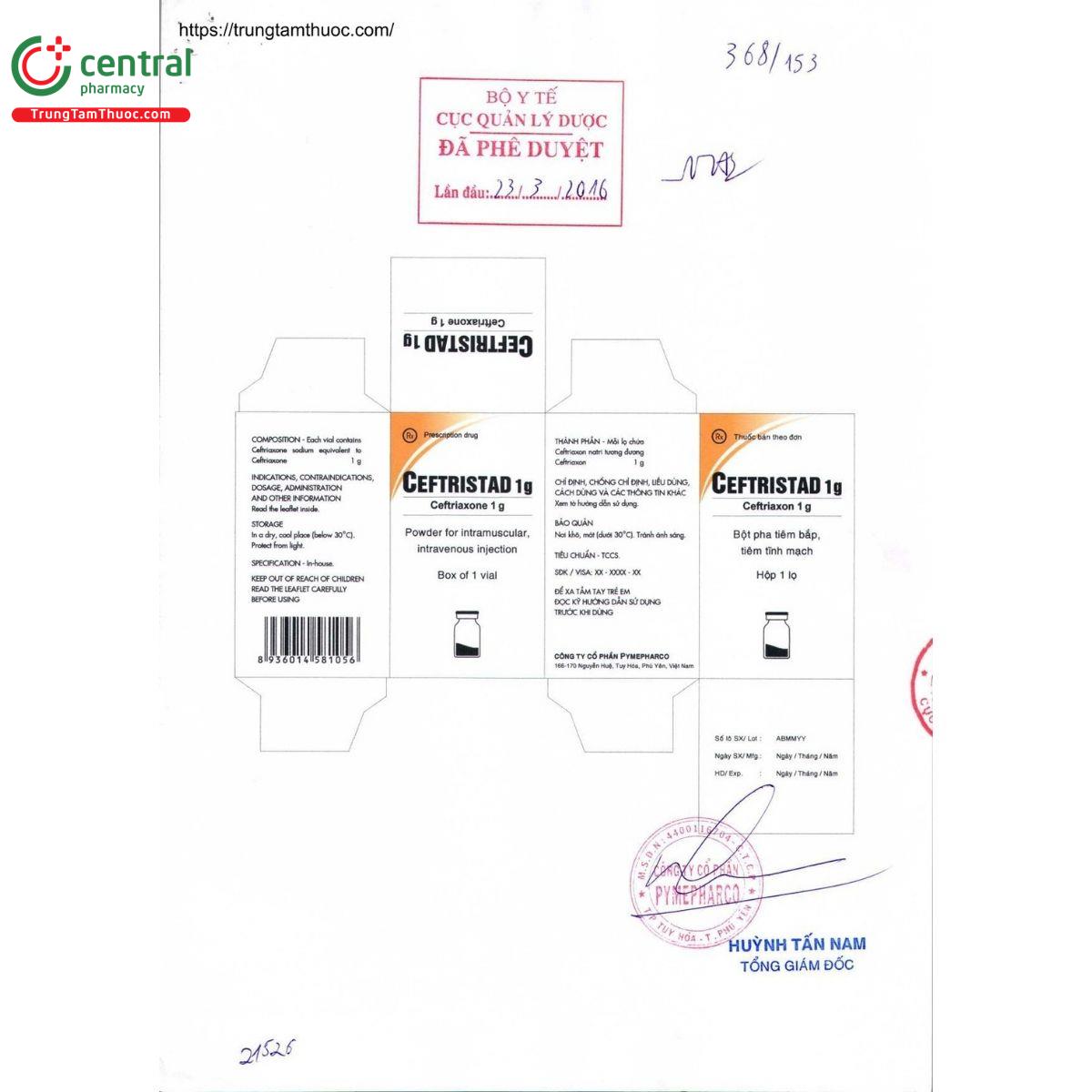 thuoc ceftristad 1g 3 U8055