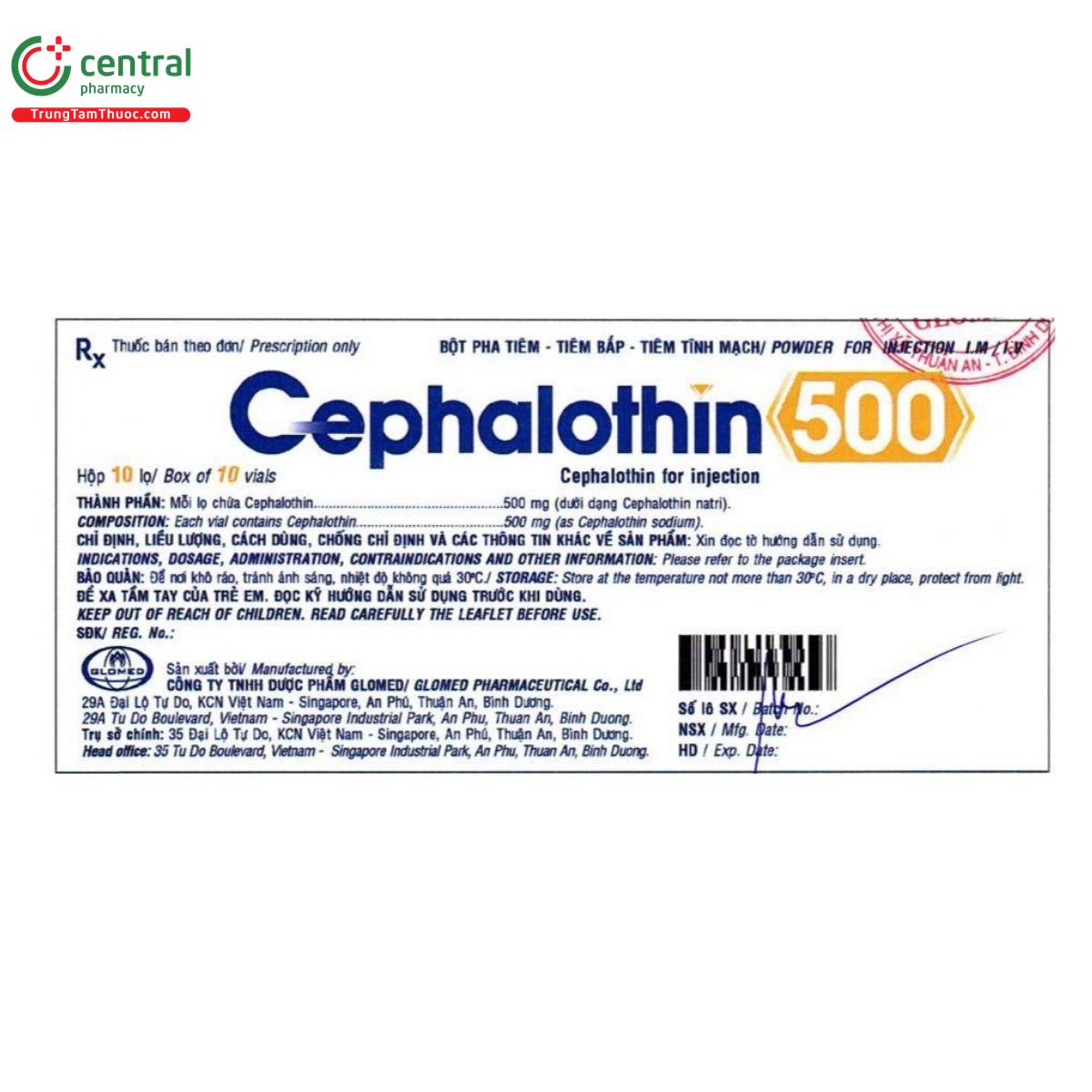 thuoc cephalothin 500mg glomed 1 J3732 thuoc cephalothin 500mg glomed 1 J3732