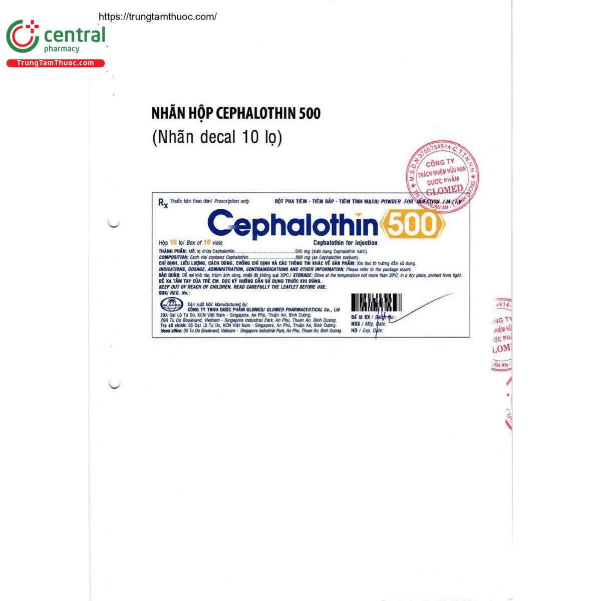 thuoc cephalothin 500mg glomed 2 I3745 thuoc cephalothin 500mg glomed 2 I3745