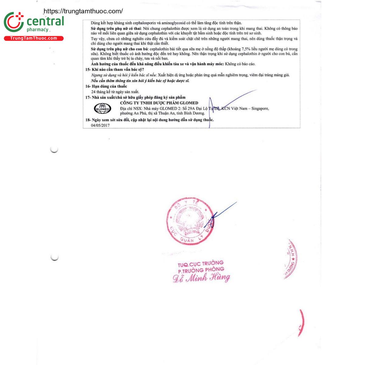 thuoc cephalothin 500mg glomed 9 T7817 thuoc cephalothin 500mg glomed 9 T7817