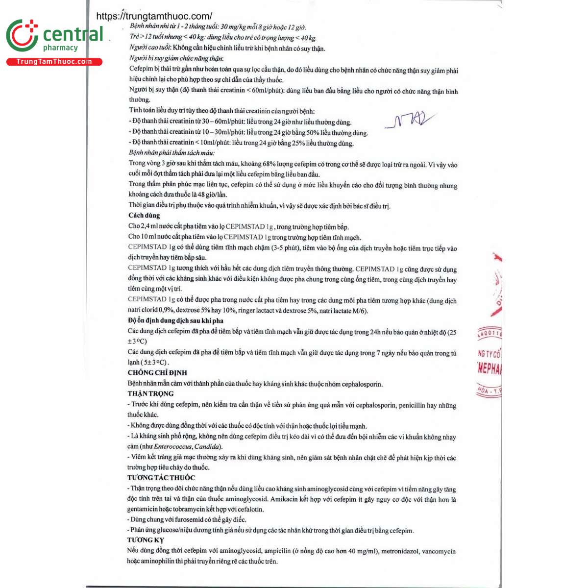 thuoc cepimstad 1g 5 R7034 thuoc cepimstad 1g 5 R7034