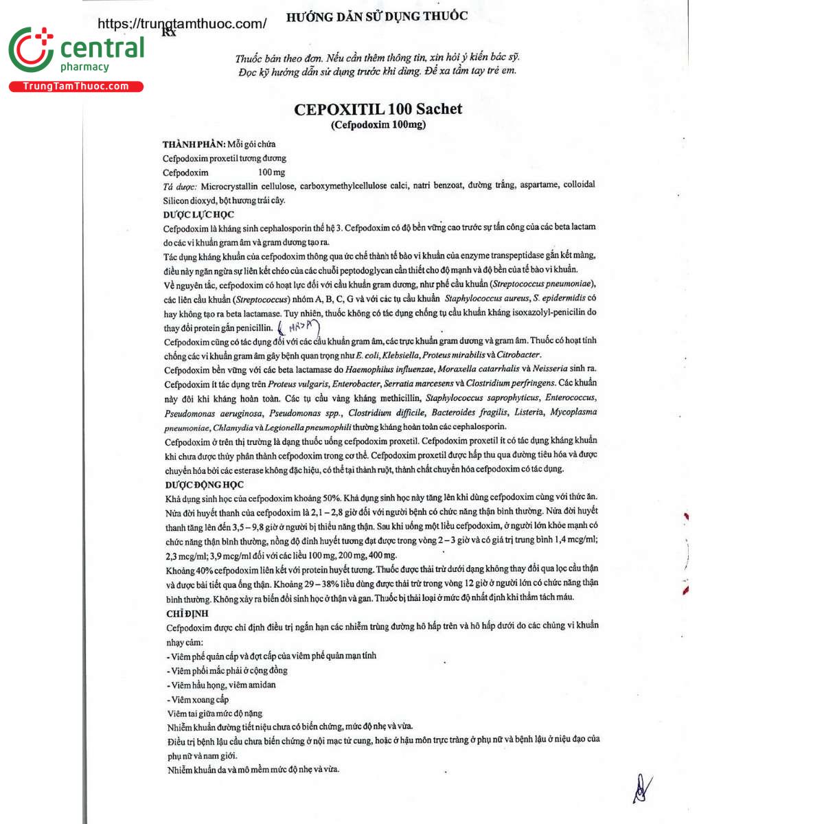 thuoc cepoxitil 100 sachet 4 P6202
