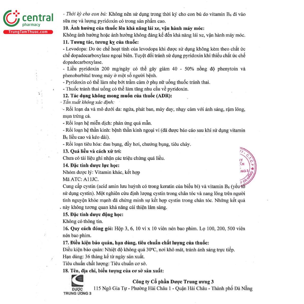 thuoc cetecocystine b6 500mg 50mg 10 V8060