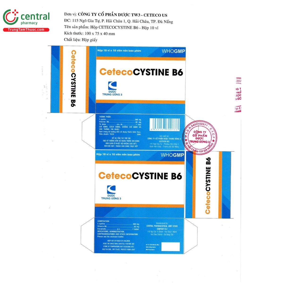 thuoc cetecocystine b6 500mg 50mg 6 K4378
